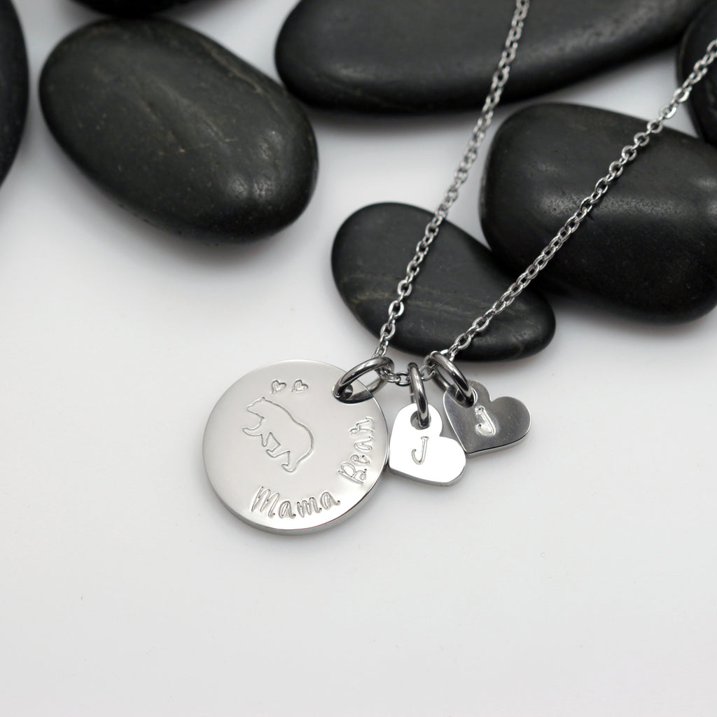 Mama Bear Necklace - Hand Stamped