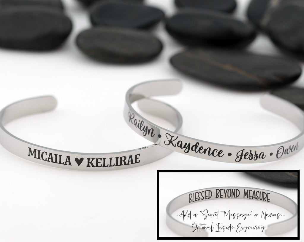 Personalized Name | Word | Phrase | Engraved Cuff Bracelet - Hand Stamped