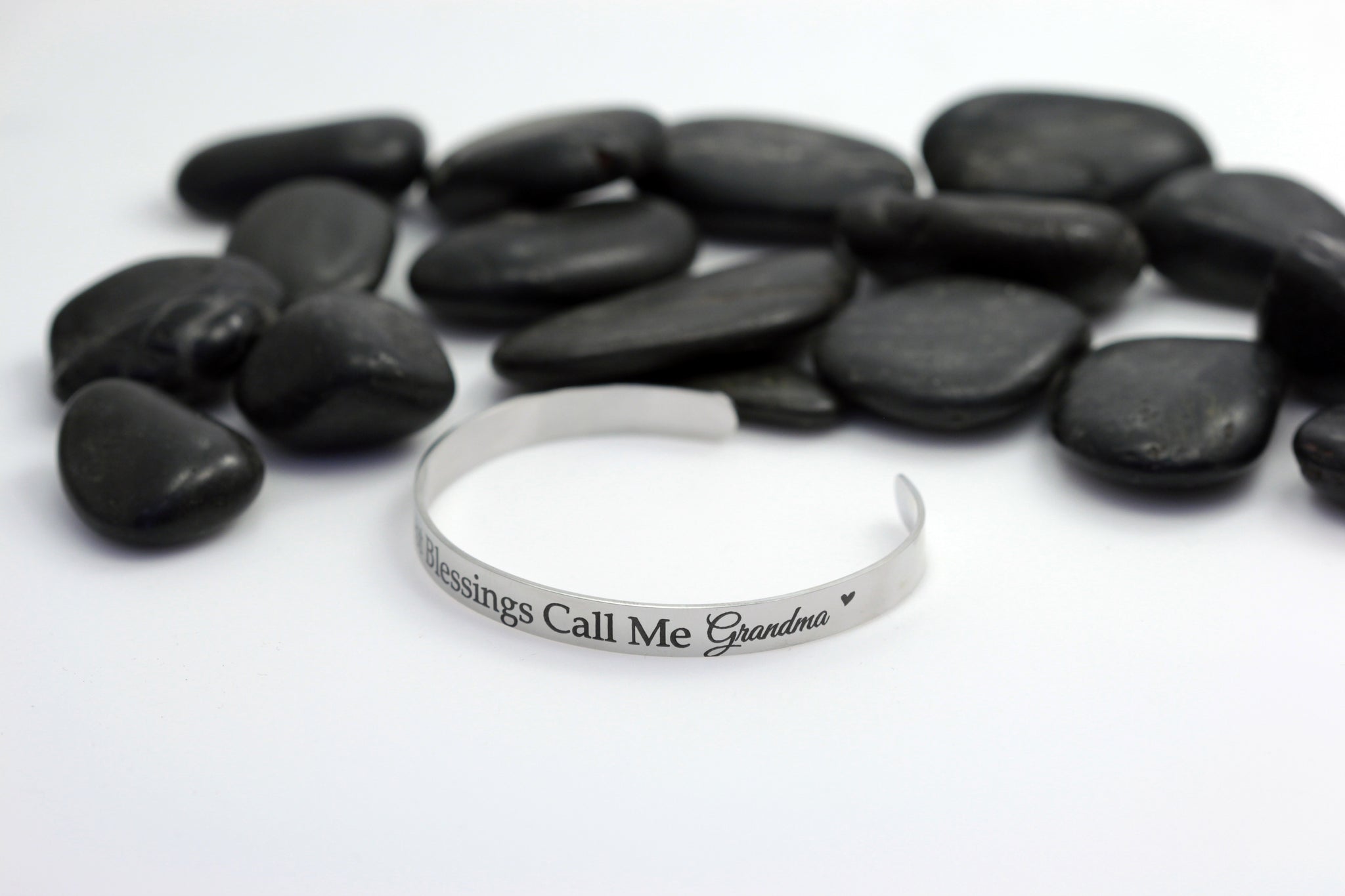 My Greatest Blessings Call Me Grandma Engraved Cuff Bracelet