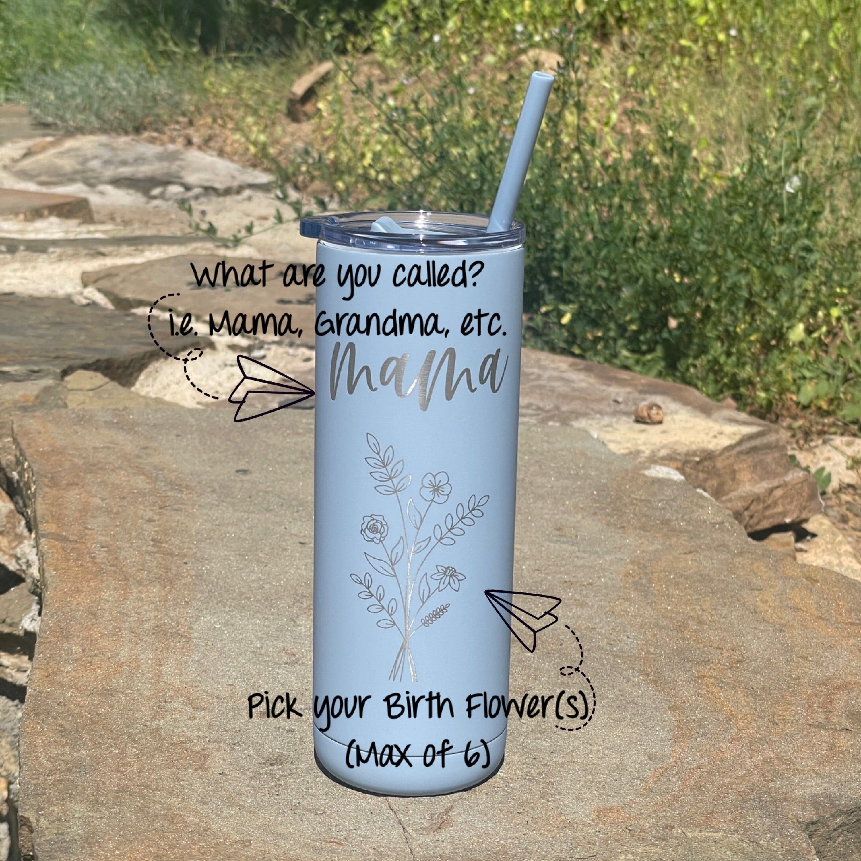 Birth Month Flower Personalized Tumbler