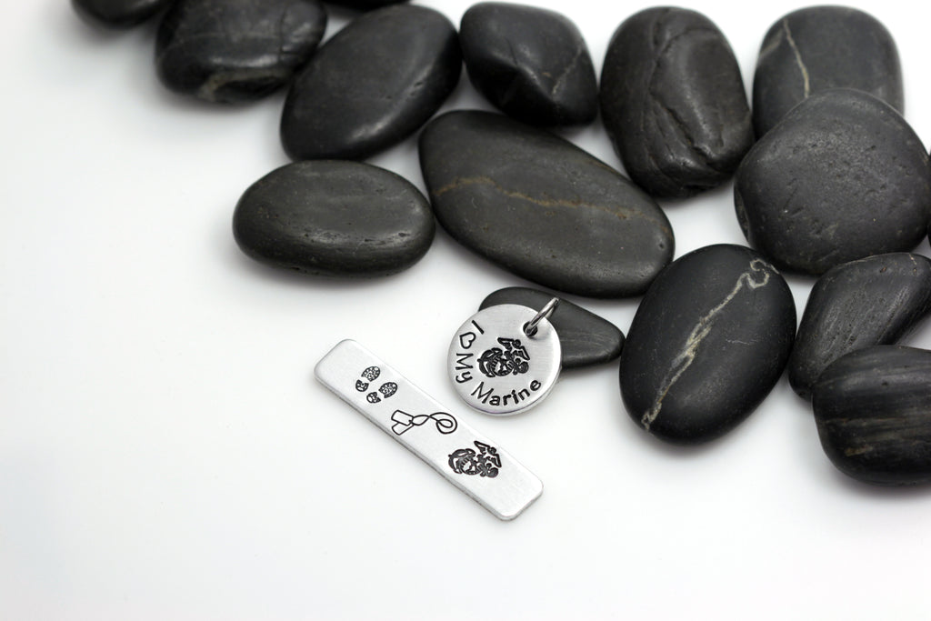 I Love My Marine Hand Stamped | Custom | Build Your Own | DIY | Charm - Hand Stamped