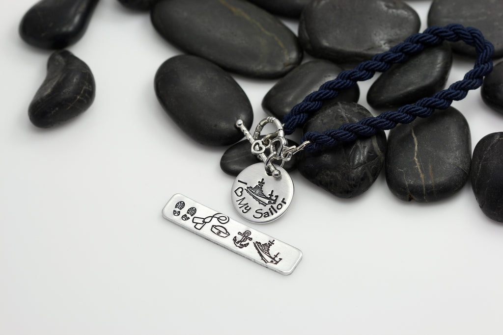 I Love My Sailor Hand Stamped | Custom | Boot Band Bracelet - Hand Stamped