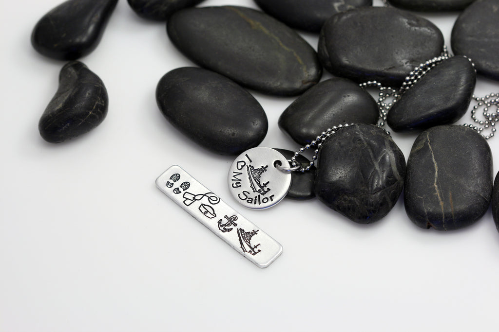 I Love My Sailor Hand Stamped | Custom | Necklace - Hand Stamped