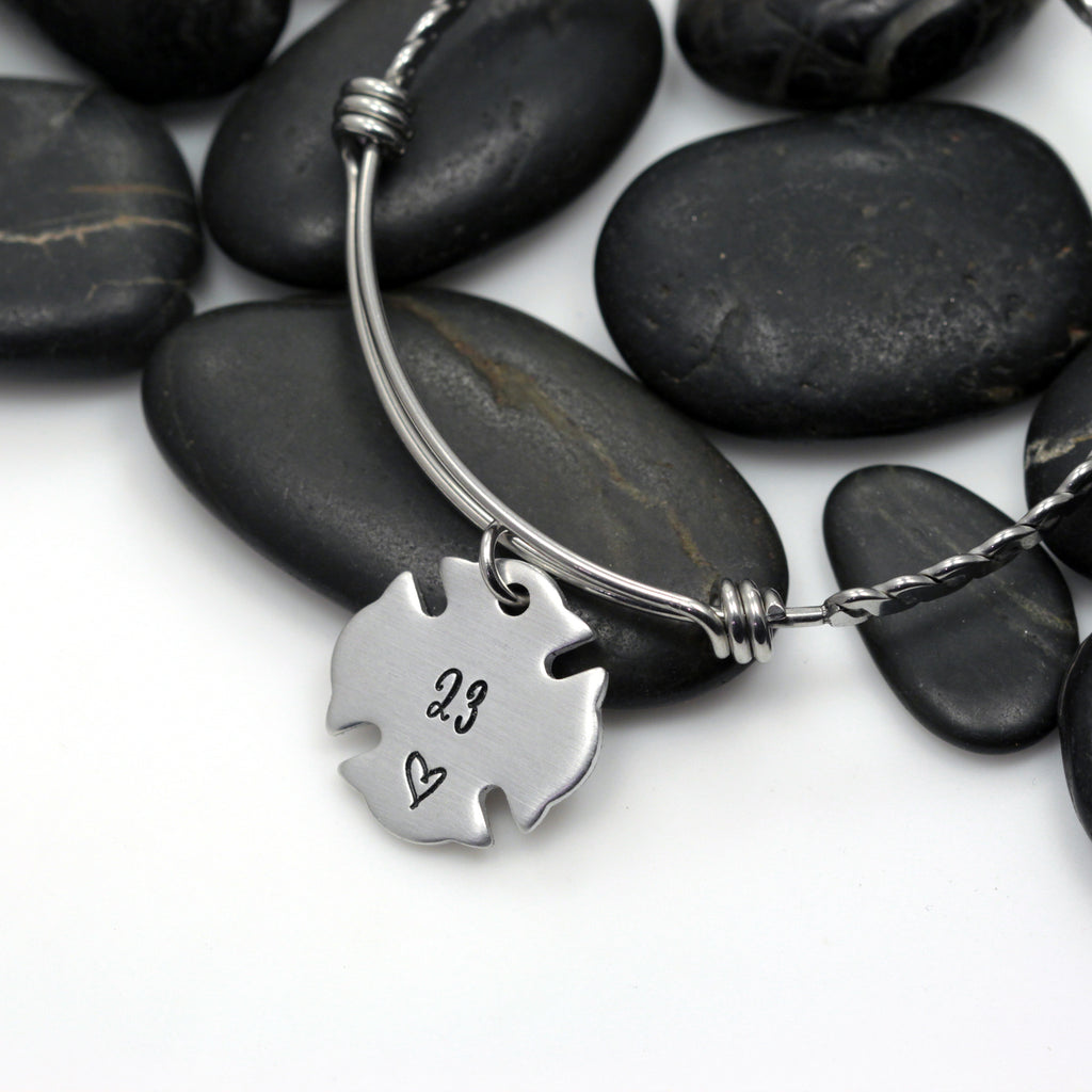 Number Bangle | Maltese Cross | Firefighter | Police Officer Badge | Deputy Sheriff Badge - Hand Stamped