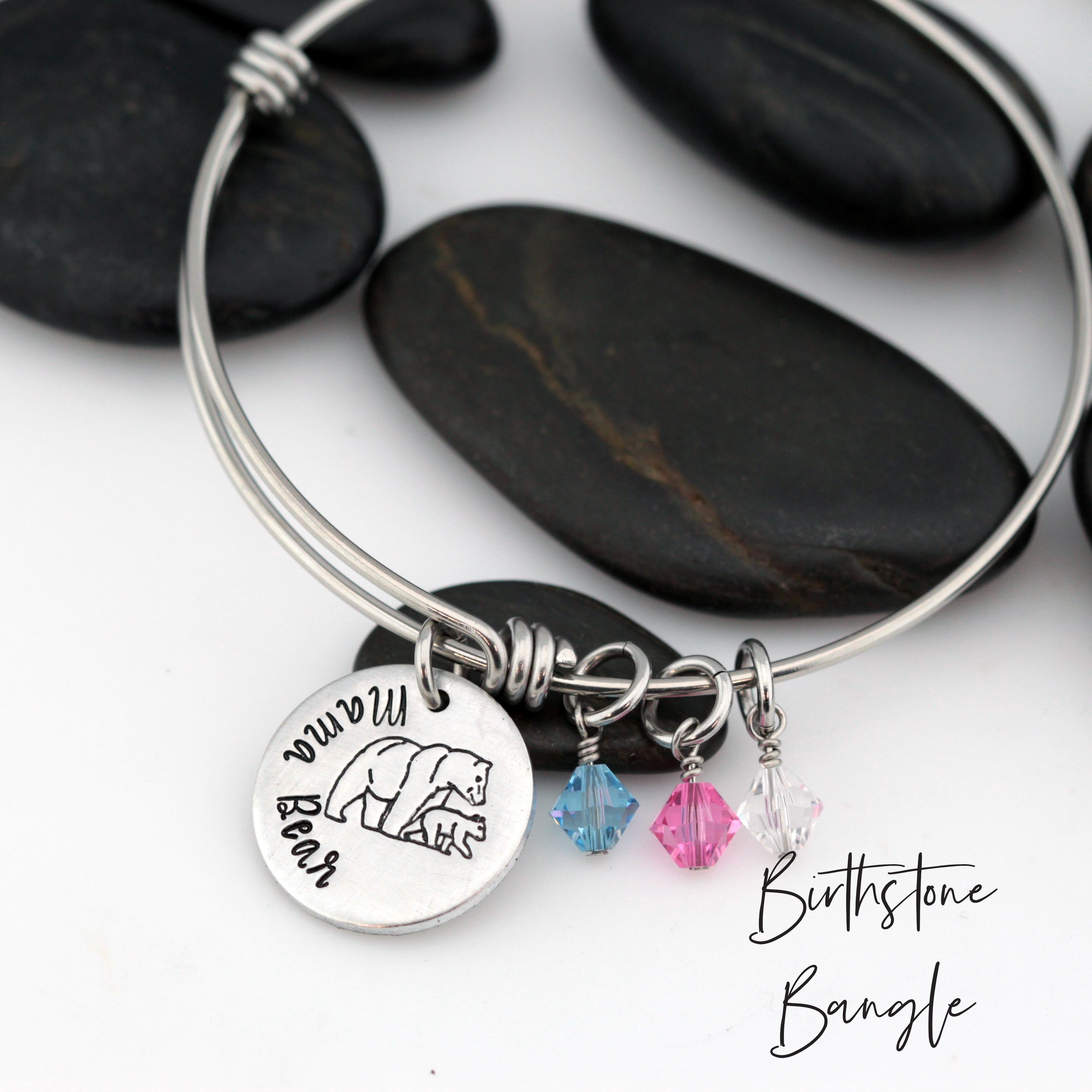 PLUS Pretty Lovable Unstoppable Sexy Expandable Bangle Bracelet Set -  American Made Pewter Bracelets from Chubby Chico Charms