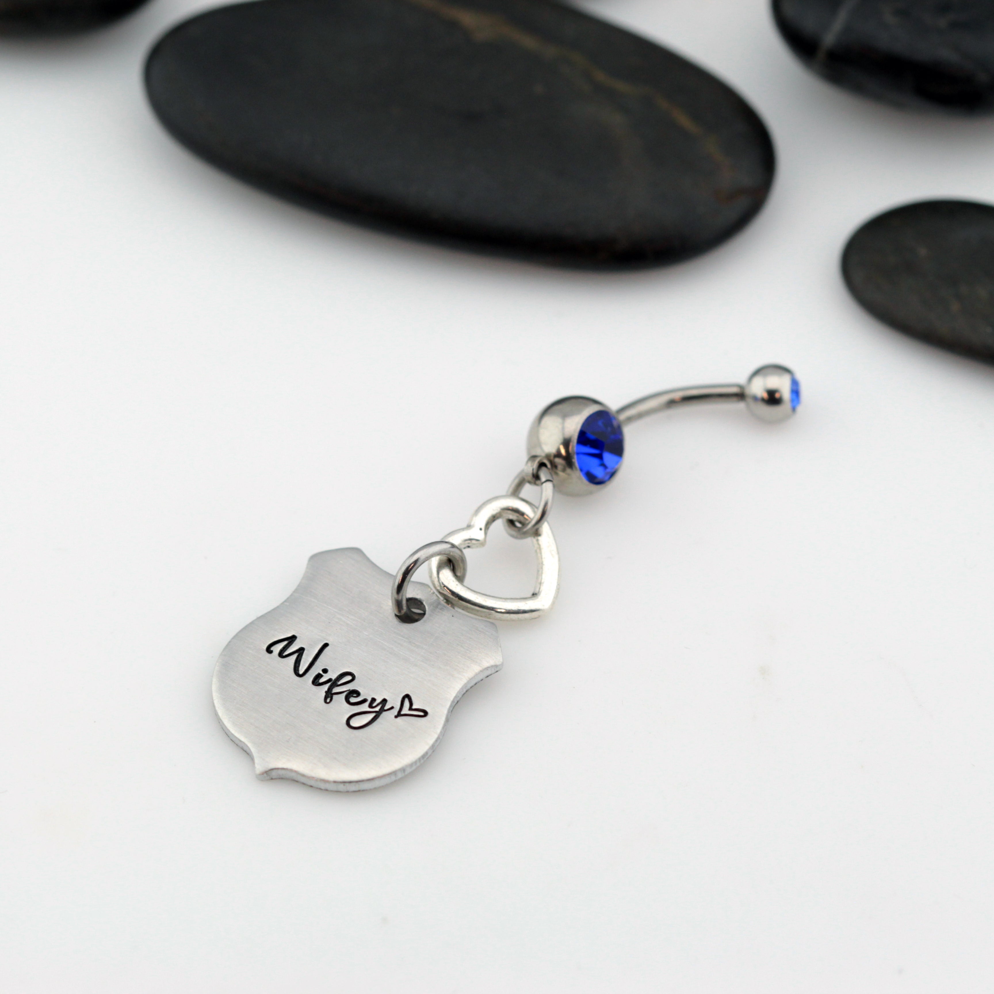 Wifey Belly Ring Maltese Cross Firefighter Police Officer Badge Deputy Sheriff Badge