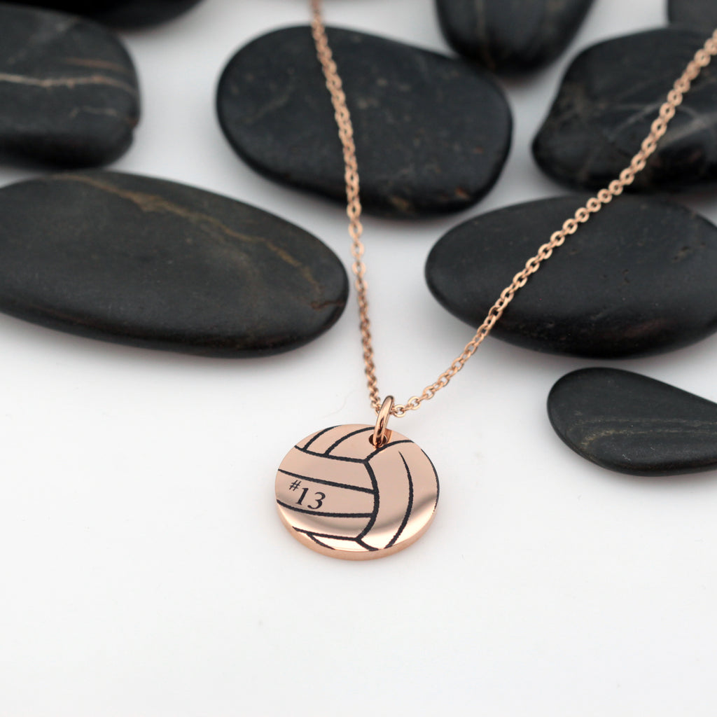 Volleyball Mom Necklace | Personalized Number Jewelry For Sports Athlete | Team Gift Idea - Hand Stamped