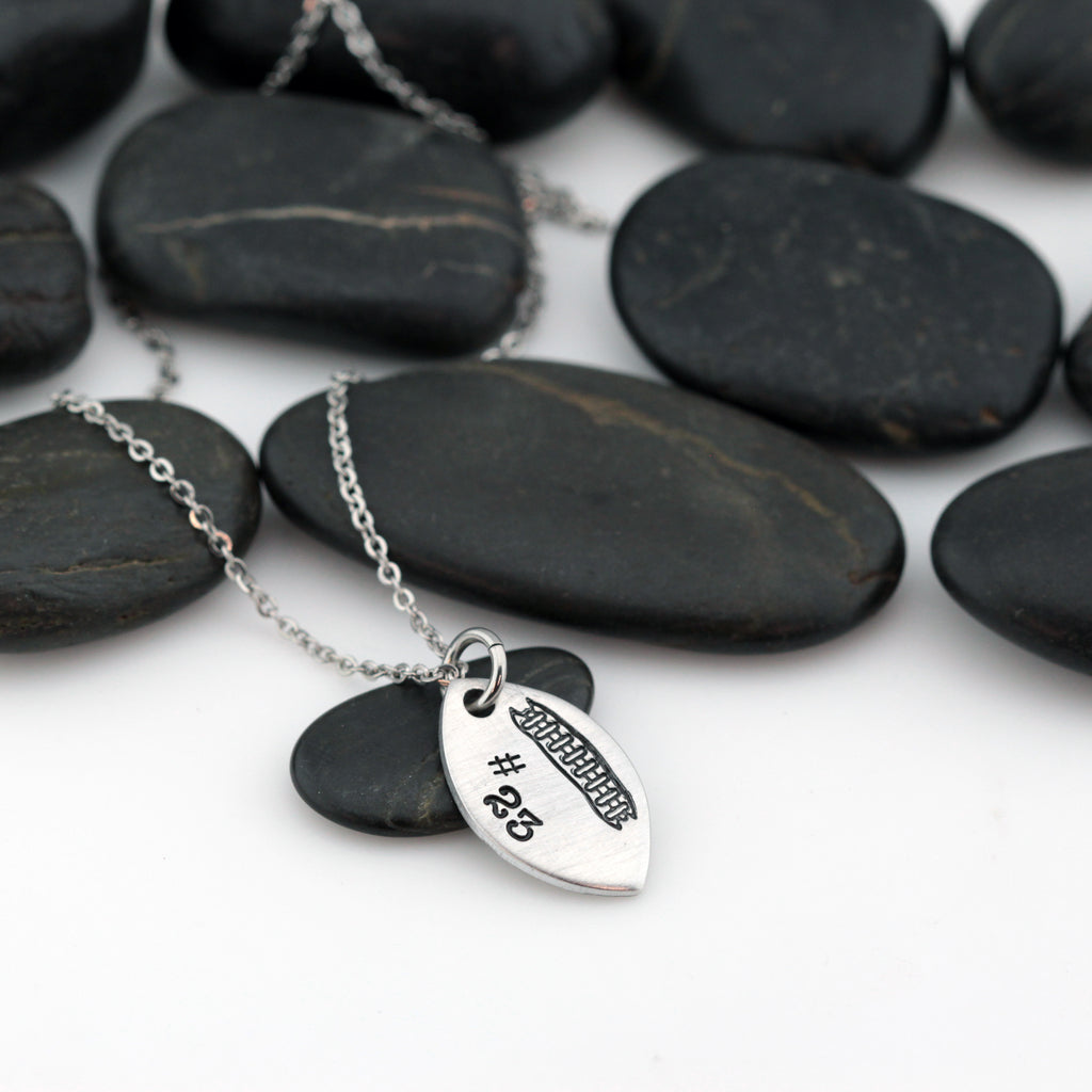 Football Mom Necklace | Personalized Number Jewelry For Sports Athlete | Team Gift Idea - Hand Stamped