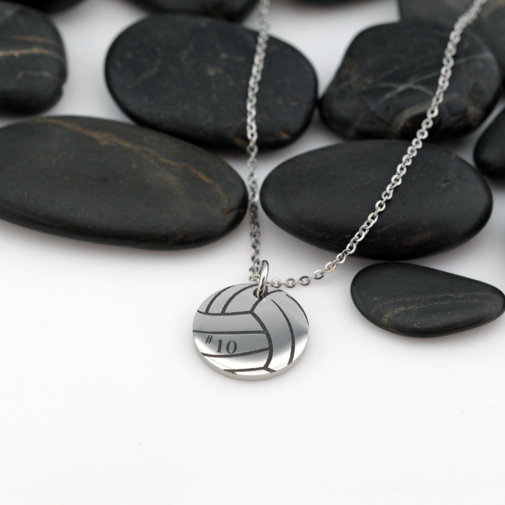 Volleyball Mom Necklace | Personalized Number Jewelry For Sports Athlete | Team Gift Idea - Hand Stamped