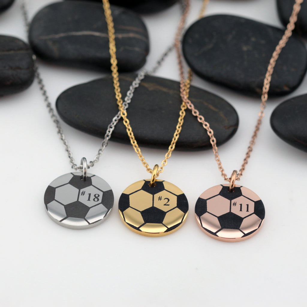 Soccer Mom Necklace | Personalized Number Jewelry For Sports Athlete | Team Gift Idea - Hand Stamped