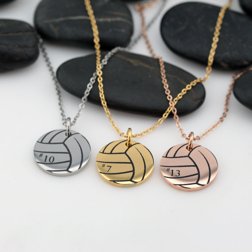 Volleyball Mom Necklace | Personalized Number Jewelry For Sports Athlete | Team Gift Idea - Hand Stamped