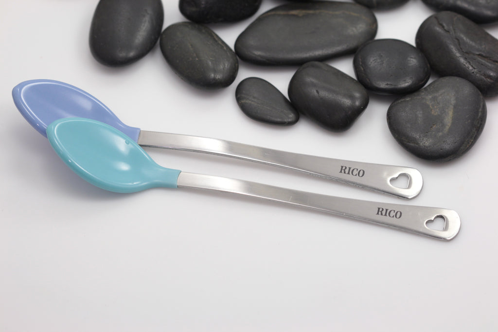 Personalized Engraved Baby Name Feeding Spoon - Hand Stamped