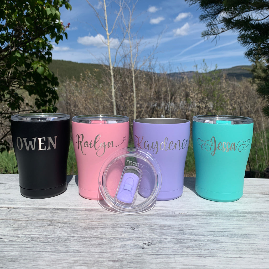 Personalized Name | Engraved 12oz Stainless Steel Rollie Tumbler - Hand Stamped